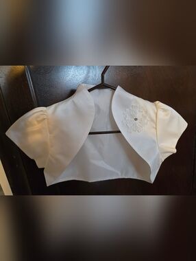 3/$25 Girls White Short Sleeve Cardigan